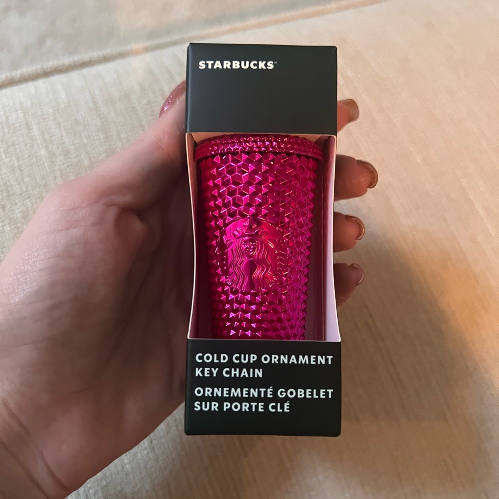 New pink Starbucks keychain/ornament